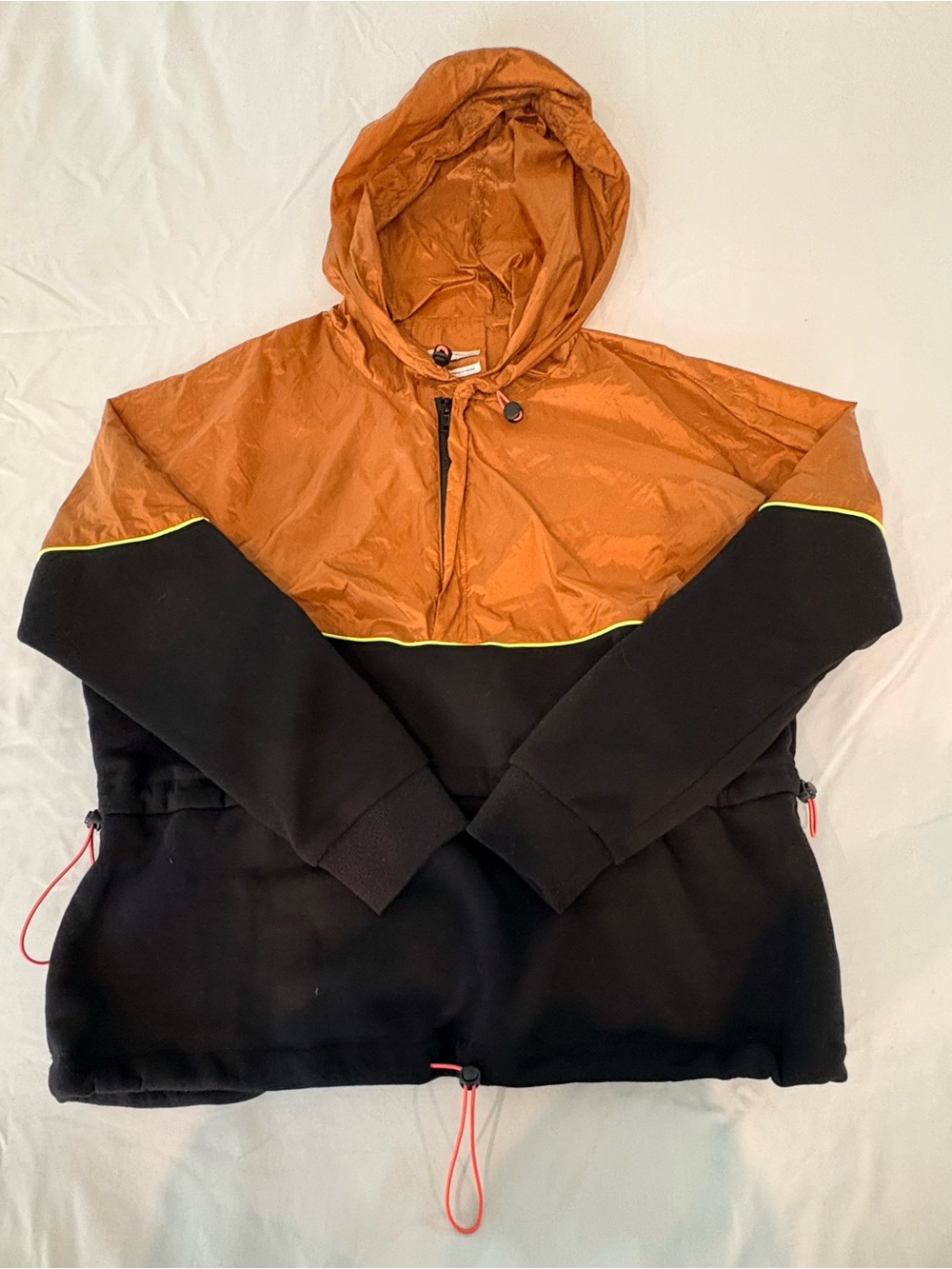 Urban Outfitters Rust Orange & Black Pullover Windbreaker